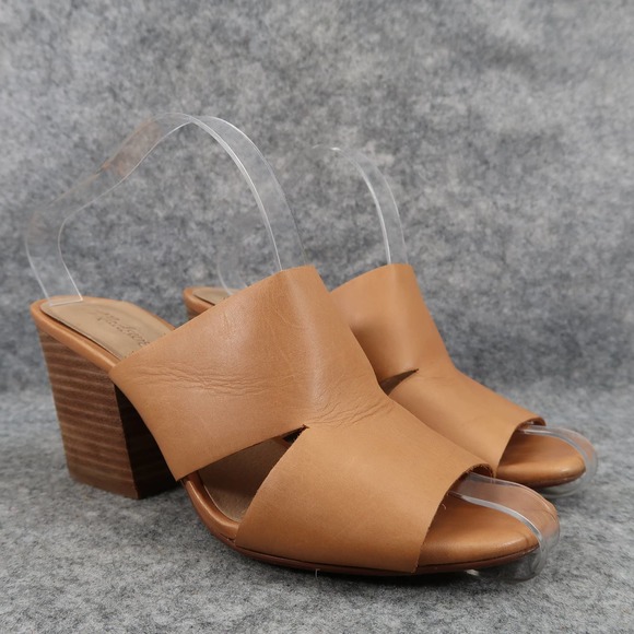 Madewell Shoes - Madewell Shoes Womens 8.5 Tessa Mule Leather Brown Slip On Block Heel Cutouts